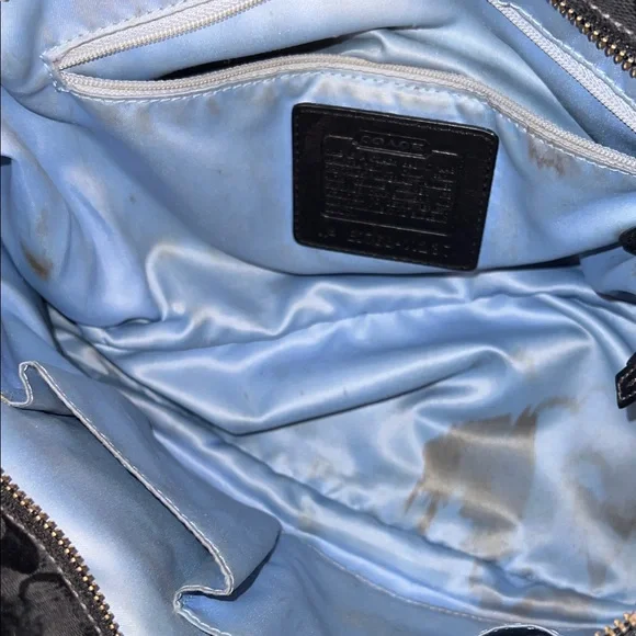 COACH Black Signature Monogram Career Shoulder Bag - Picture 11 of 13